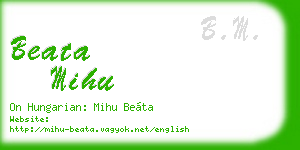 beata mihu business card